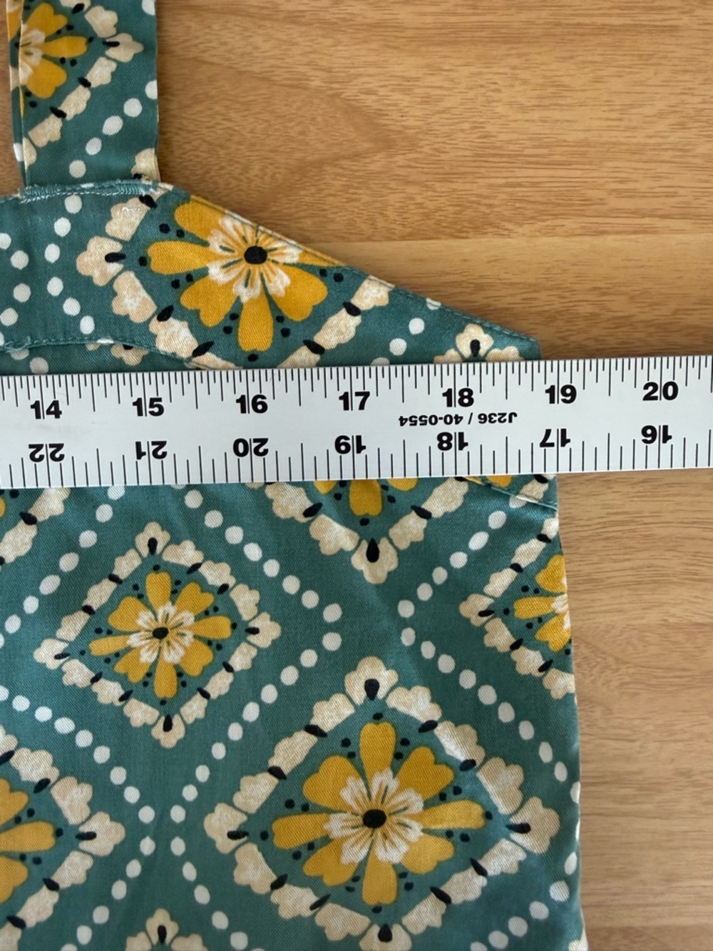 Floral Square-Neck Crop Top in Teal and Yellow - Picture 4 of 5